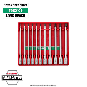 48-22-9534 1/4 in. and 3/8 in. Drive Long TORX Bit Socket Set (11-Piece)