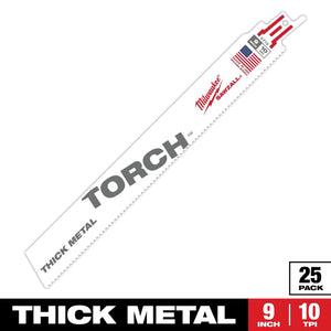 Milwaukee 48-00-8713 9 in. 10 TPI The Torch Sawzall Blade 25 Pk