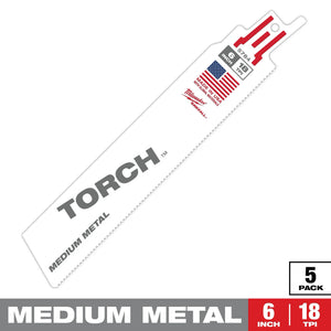 Milwaukee 48-00-5784 6" 18 TPI The Torch SAWZALL Blades 5CT (Open Box)
