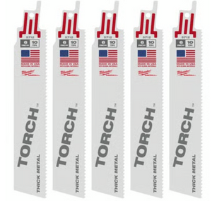 Milwaukee 48-00-8712 6" 10 TPI TORCH™ SAWZALL® Blade for Thick Metal (25 PK)