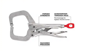 Milwaukee 48-22-3532 6" TORQUE LOCK™ Locking C-Clamp Regular Jaws