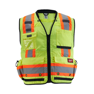 Milwaukee 48-73-5161 Class 2 Surveyor's High Visibility Yellow Safety Vest - S/M