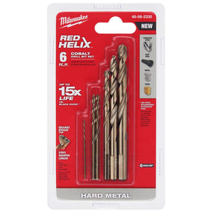 Milwaukee 48-89-2330 Cobalt Red Helix Drill Bit Set 6pc