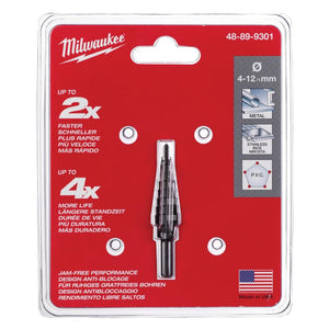Milwaukee 48-89-9301M (196) STEP BIT, 4MM-12MM, 9 HOLE