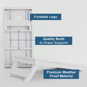 Wood Grain With Orange Weather Proof Cornhole Boards