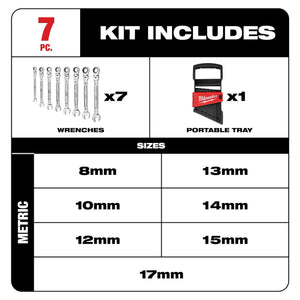Milwaukee 48-22-9529 7pc Metric Flex Head Ratcheting Combination Wrench