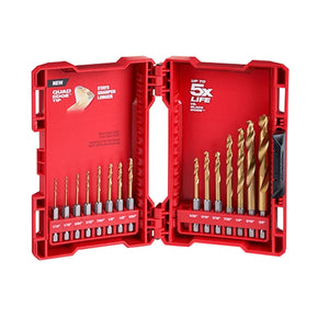 Milwaukee 48-89-4630 15PC SHOCKWAVE RED HELIX Titanium Drill Bit Set (Open Box)