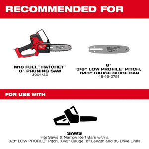 Milwaukee 49-16-2750 8" .043" Gauge Pruning Saw Chain w/33-Drive Links(Open Box)