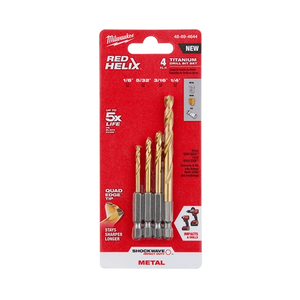 Milwaukee 48-89-4644 SHOCKWAVE Red Helix Drill Bits 4pc