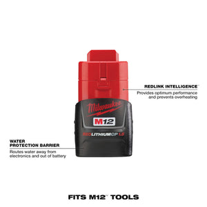 Milwaukee 2457-21NTE M12 Ratchet Set 3/8" Ratchet, Light, Tester, 2 Batteries