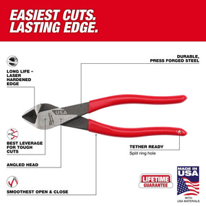 Milwaukee MT508A 8 in. Angled Head Diagonal Cutting Pliers with Dipped Grip
