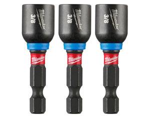 Milwaukee 49-66-4525 SHOCKWAVE Impact 3/8” x 1-7/8” Magnetic Nut Driver 3PK