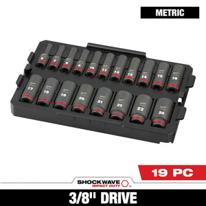 Milwaukee 49-66-6816 19PC Impact Duty Socket 3/8” Drive MM TRAY Set