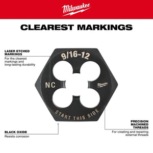 Milwaukee 49-57-5378 3/4 in.-16 NF 1-7/16 in. Hex Threading Die