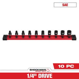 Milwaukee 49-66-7000 10PC SHOCKWAVE™ Impact Duty SAE Standard 6 Point Socket Set