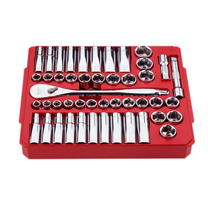 Milwaukee 48-22-9010 47pc 1/2" Drive Metric & SAE Ratchet & 4 FLAT Side Sockets