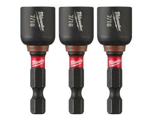 Milwaukee 49-66-4526 SHOCKWAVE Impact 7/16” x 1-7/8” Magnetic Nut Driver 3PK