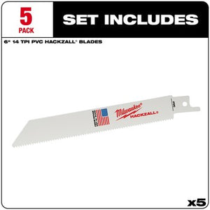 Milwaukee 49-00-5614 M12 Hackzall Blade-PVC 6"
