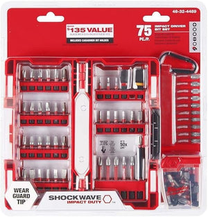 Milwaukee 48-32-4489 SHOCKWAVE Impact Screw Driver Bit Set & Carabiner 75PC
