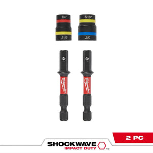 Milwaukee 49-66-4565 2PC SHOCKWAVE Impact QUIK-CLEAR 2-in-1 Nut Driver Set