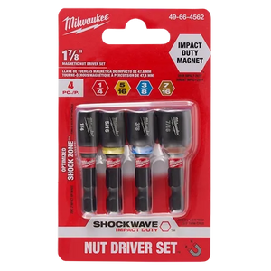 Milwaukee 49-66-4562 4PC SHOCKWAVE Impact 1-7/8" Magnetic Nut Driver Set