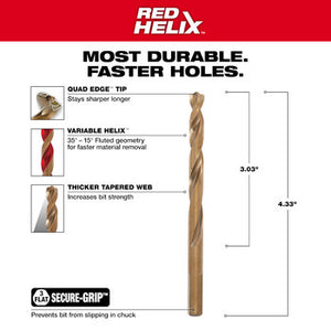 Milwaukee 48-89-2316 19/64 in. Cobalt Red Helix Drill Bit