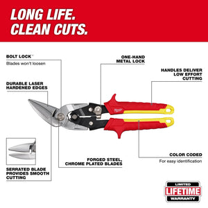 Milwaukee 48-22-4562 10 in. Straight-Cut Offset Aviation Snips (Open Box)