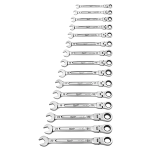 Milwaukee 48-22-9513 15pc Metric Flex Head Ratcheting Combination Wrench