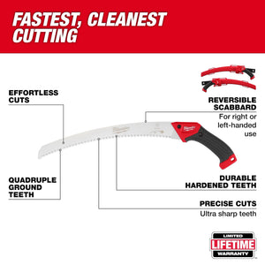 Milwaukee 48-22-9372 14" Steel Blade Pruning Saw w/ Reversible Scabbard