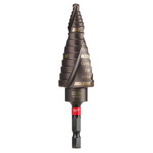 Milwaukee 48-89-9248 SHOCKWAVE 1/8" - 1" #8 Impact-Rated Titanium Step Drill Bit