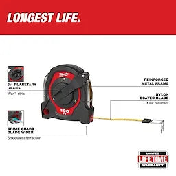 Milwaukee 48-22-5101 100Ft Closed Reel Long Tape (Open Box)