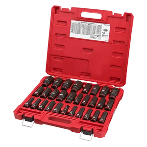 Milwaukee 49-66-7016 29PC SHOCKWAVE Impact 1/2" SAE & Metric Deep Socket Set