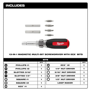 Milwaukee 48-22-2917 13-in-1 Magnetic Multi-Bit Screwdriver