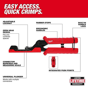 Milwaukee 48-22-3073 Extended Reach Compression Coax Crimper (Open Box)