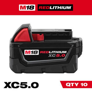 Milwaukee 48-11-1851 10PC M18 REDLITHIUM XC5.0 Batteries