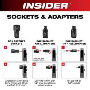 Milwaukee 49-16-1640 INSIDER™ Box Ratchet Socket SAE Set