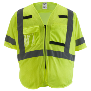 Milwaukee 48-73-5131 Class 3 High Visibility Yellow Mesh Safety Vest - S/M