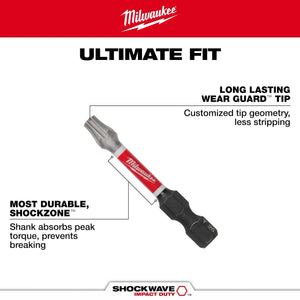 Milwaukee 48-32-4484 Impact Duty 2" T20 Torx Alloy Steel Screw Driver Bit