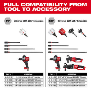 Milwaukee 48-28-2010 6" x 3/8" Universal QUIK-LOK™ Extension