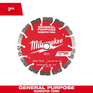 Milwaukee 49-93-9007 7" DIAMOND MAX Turbo General Purpose Diamond Blade