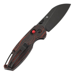 Tenable Knives Model 6 Crossbar Lock Knife Red/Black G-mascus (3.1" Black SW)