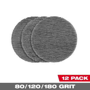 Milwaukee 48-80-6405 3" Assorted 80,120, & 180-Grit Mesh Sanding Discs 12PK