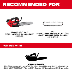 Milwaukee 49-16-2743 12 in. Top Handle Chainsaw Bar Guide