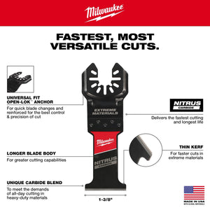 Milwaukee 49-25-1575 NITRUS CARBIDE Universal Fit OPEN-LOK Multi-Tool Blade 5CT