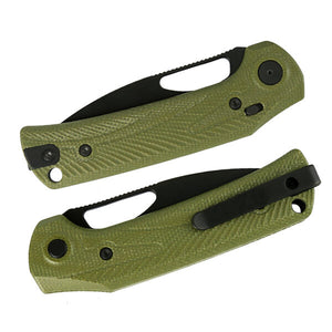 Reate PL-XE Pivot Lock Knife Green Micarta (3.4" Black PVD Nitro-V)