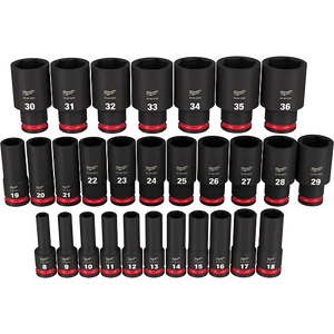 Milwaukee 49-66-7015 SHOCKWAVE 1/2" Drive Metric 6 Point Impact Socket Set 29PC