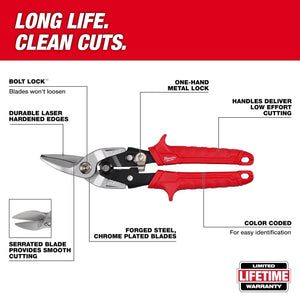 Milwaukee 48-22-4540 10 in. Left-Cut Aviation Snips