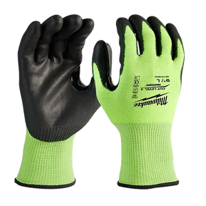 Milwaukee 48-73-8933B High Vis Cut Level 3 Dipped Safety Gloves - XL (12 Pack)