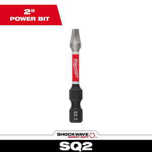 Milwaukee 48-32-4472 SHOCKWAVE Impact 2" Square Recess #2 Power Bit