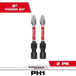 Milwaukee 48-32-4961 2PC SHOCKWAVE™ Impact Duty 2" PH1 Bit